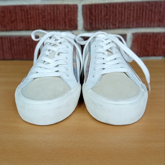NWT Madewell Sidewalk Low-Top Suede Toe Sneakers in Irridescent Leather - Picture 3 of 15